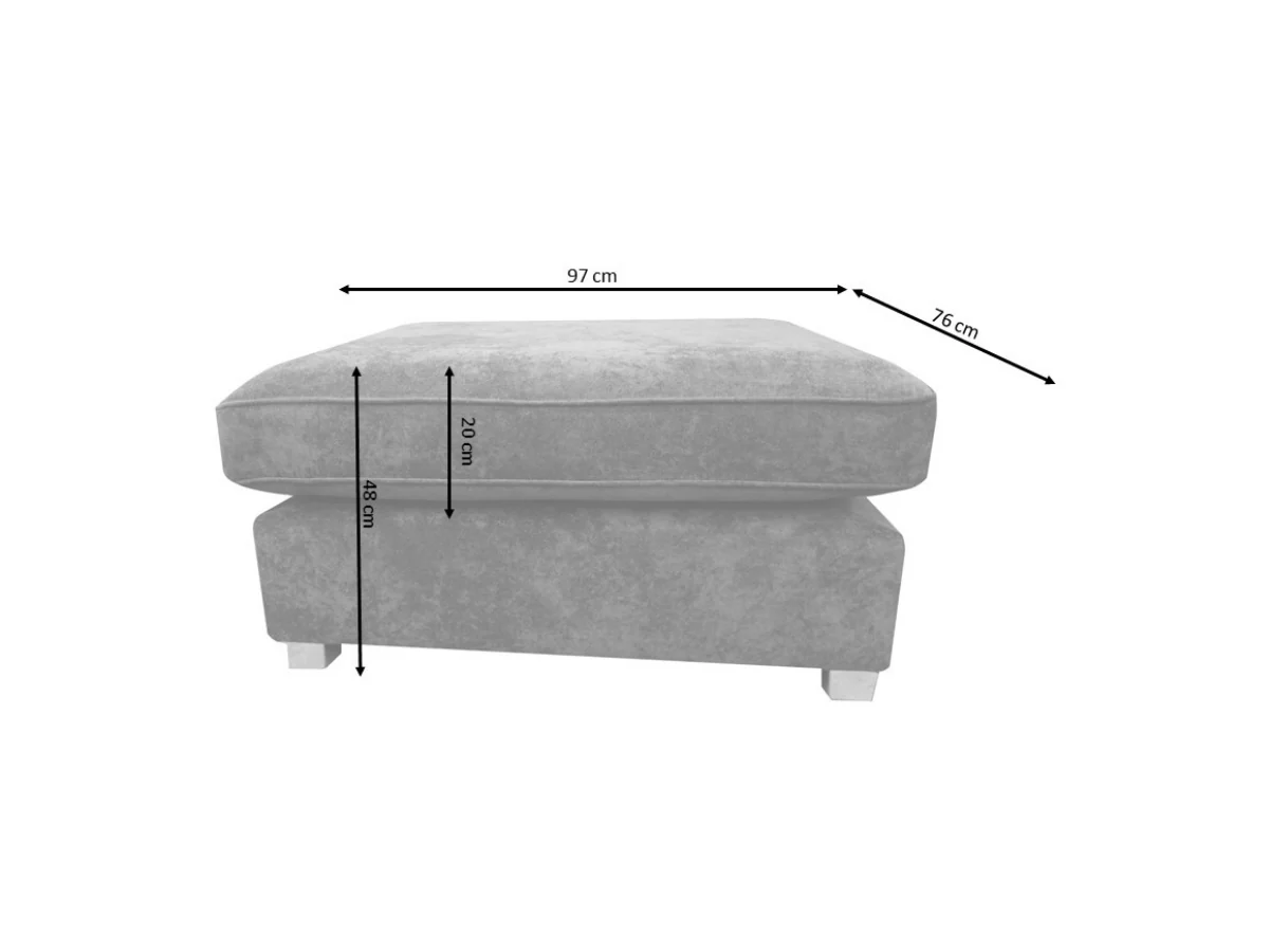 Carnaby Cream Small U Shaped Sofa with Footstool - Image 3