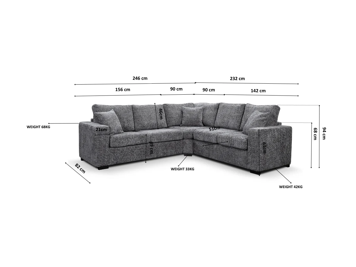 Chestnut Sofa Bed Slate Enzo Fabric - Image 4