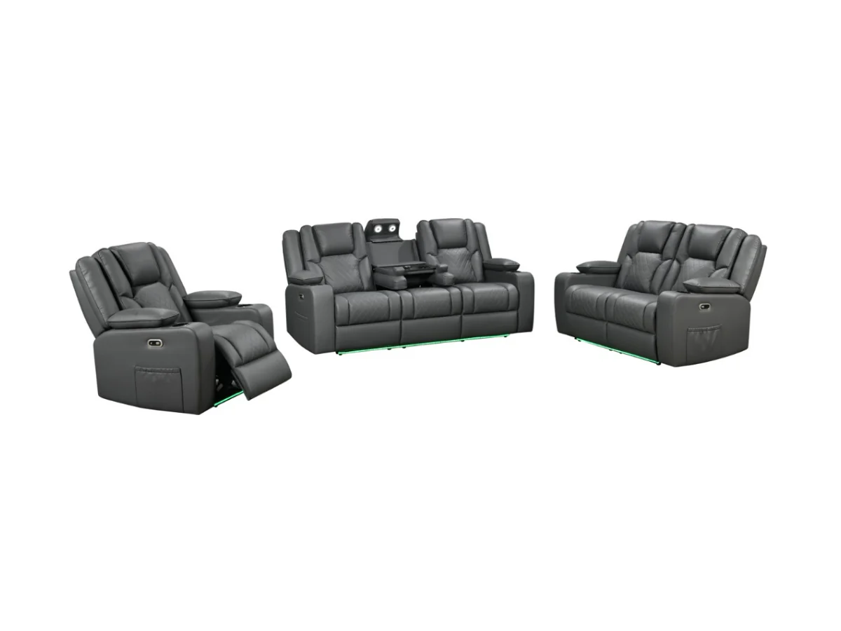 Orlando Electric Recliner Armchair Aire Leather - Image 4