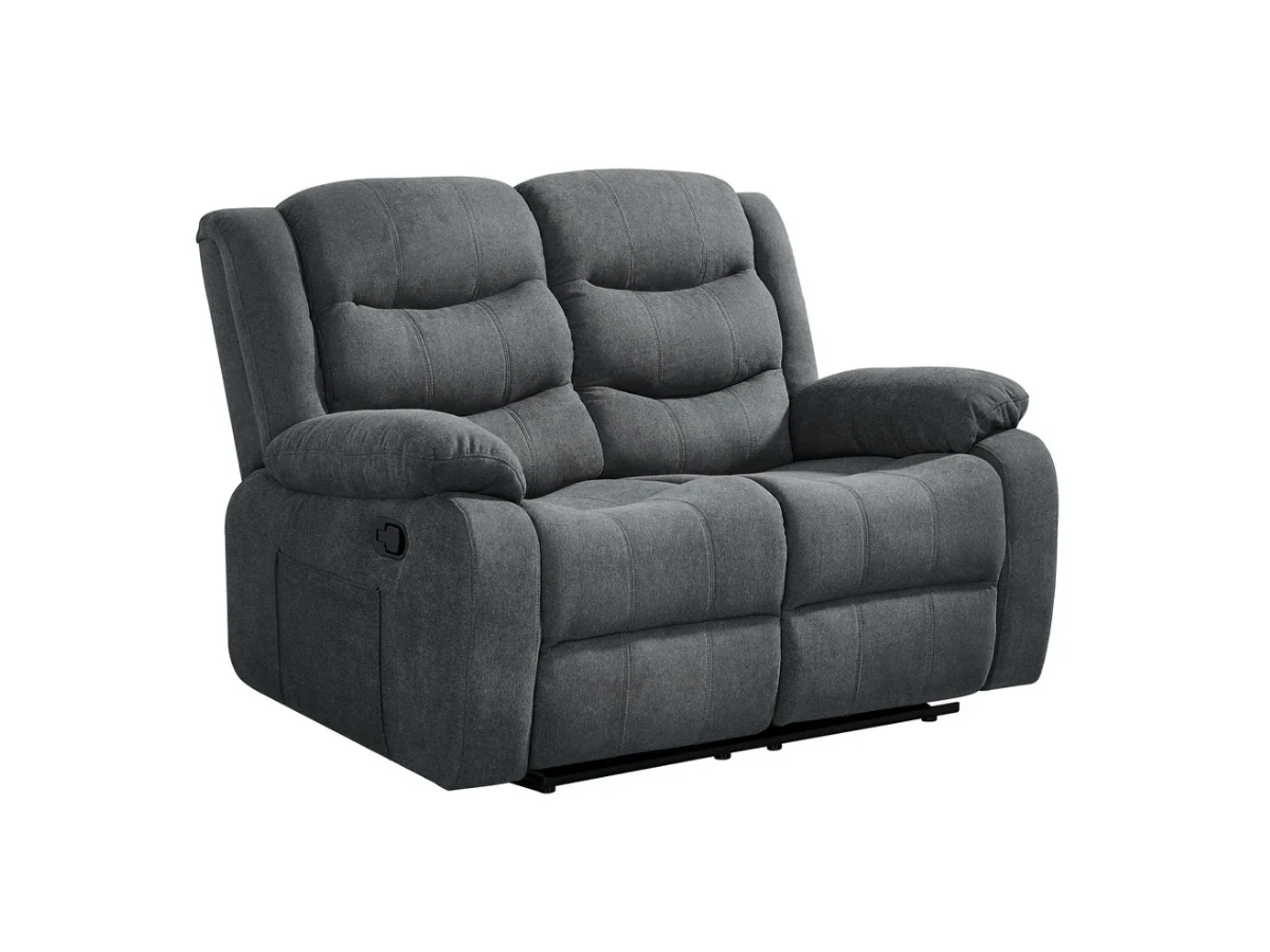 Sorrentino 2 Seater Recliner Sofa Fabric Grey - Image 3