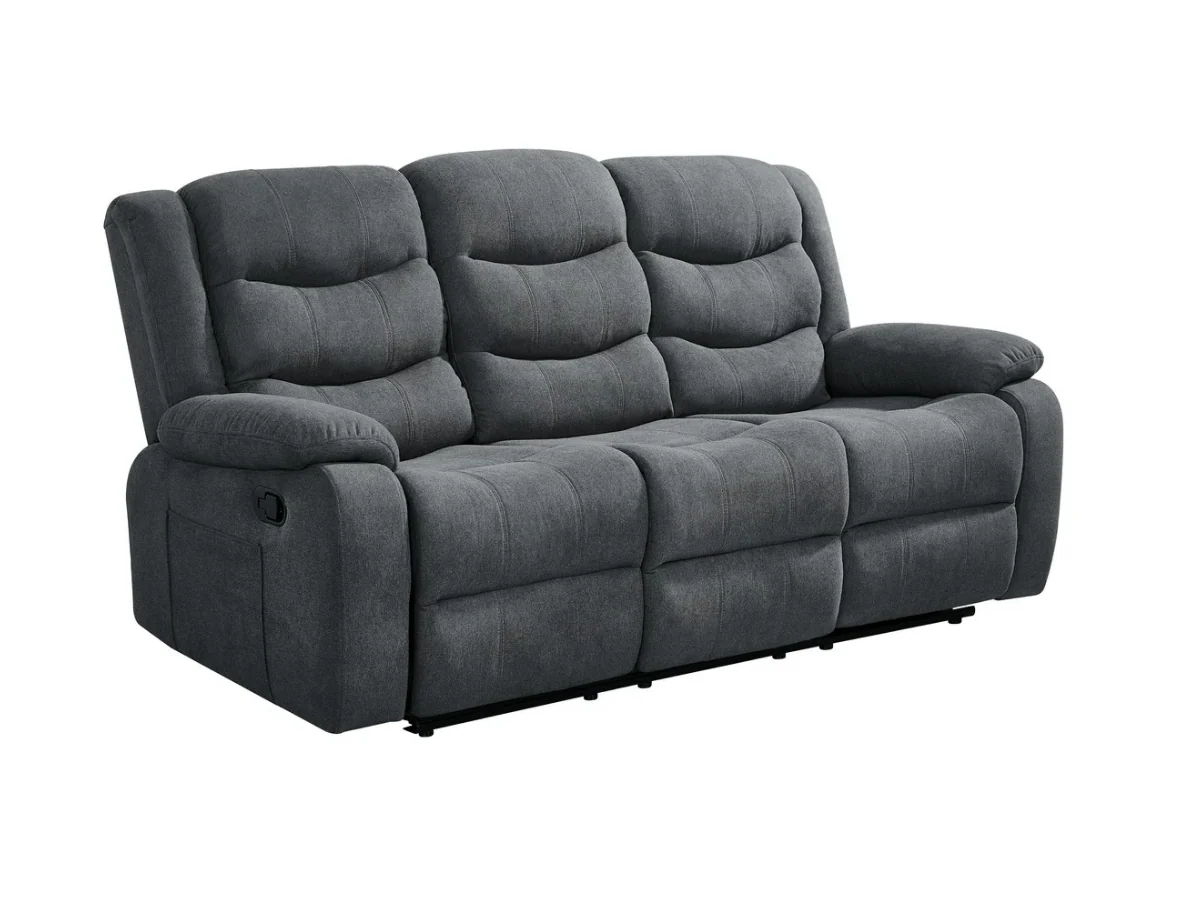 Sorrentino Recliner Sofa Set 3+2 in Grey Chenille Fabric - Image 4