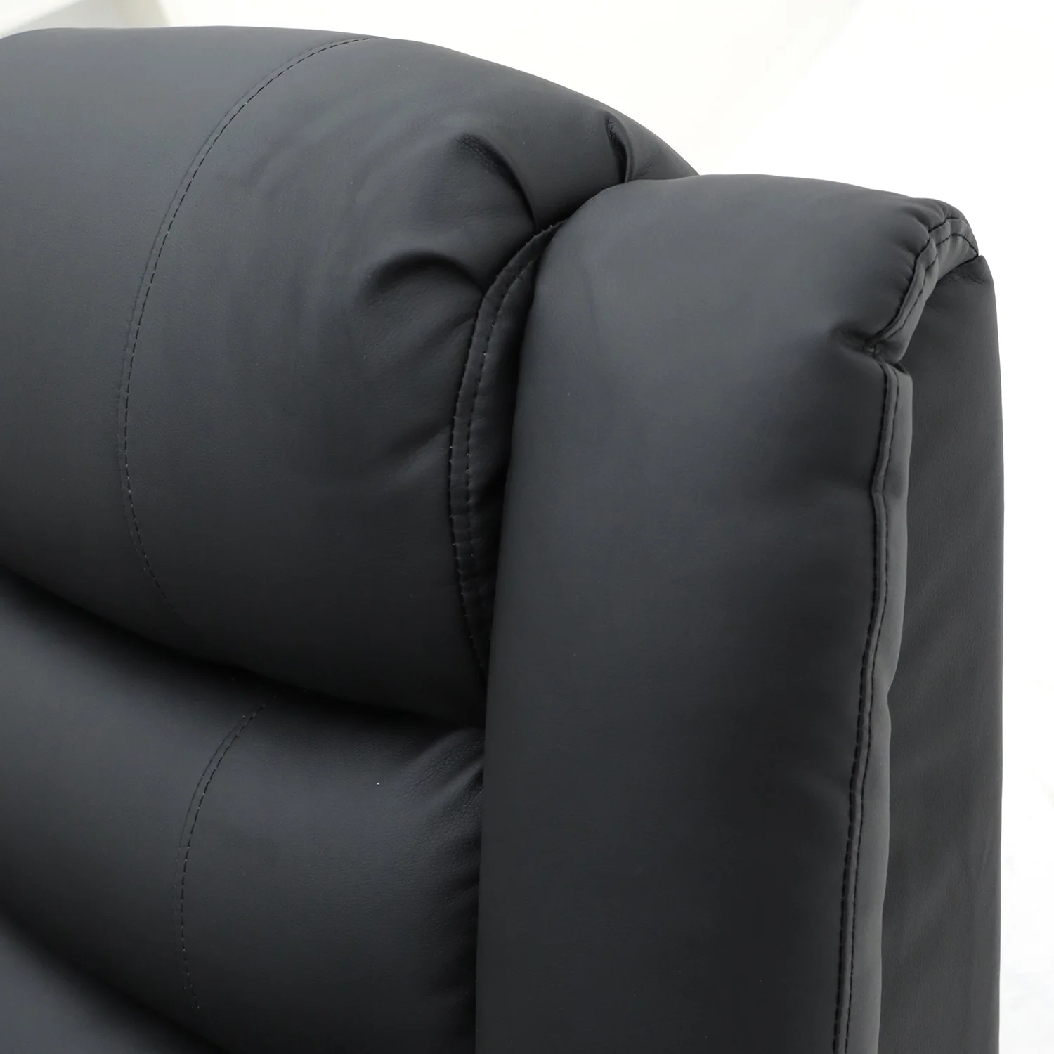 Roma Recliner 3 Seater Sofa Black Aire Leather - Image 5
