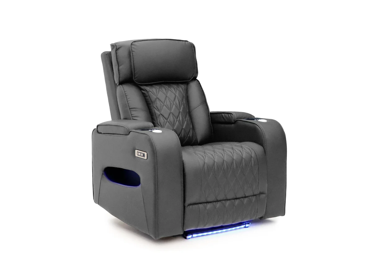 Tech 11 Smart Grey Electric Recliner Sofa Set 3+2+1 Aire Leather - Image 4