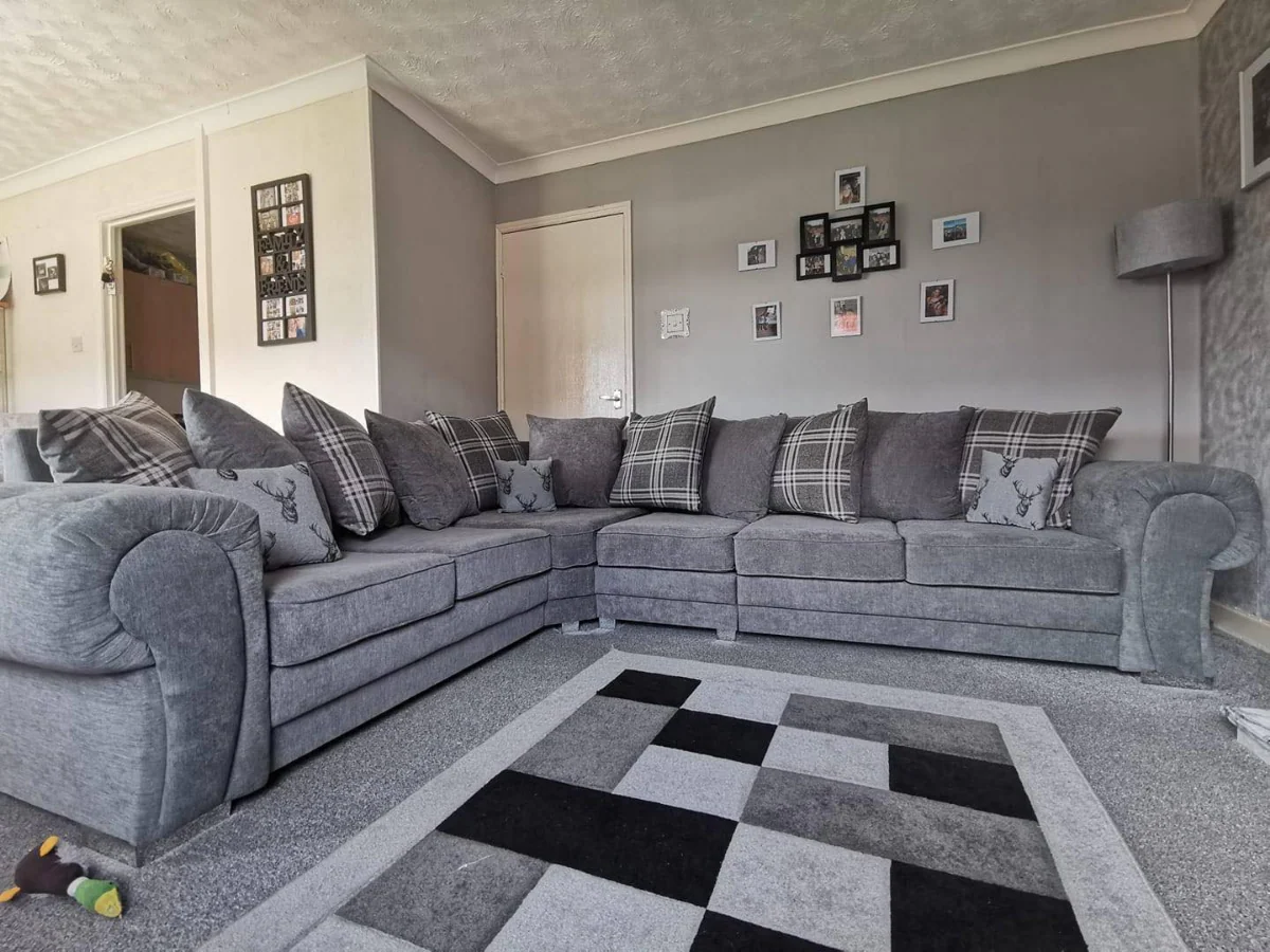 Verona Corner Sofa 6 Seater Universal Scatter Back Grey - Image 3
