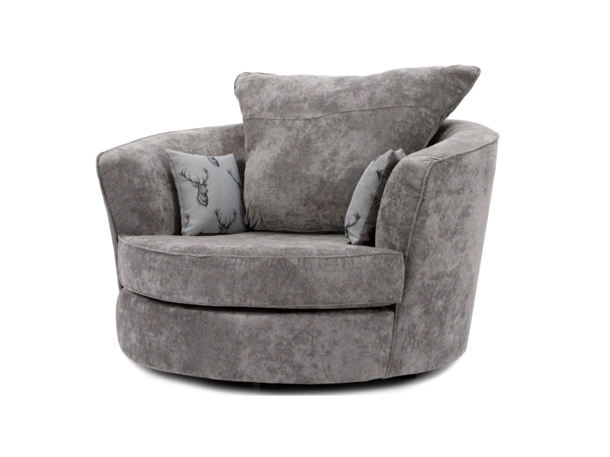 Verona Swivel Chair Grey - Image 3