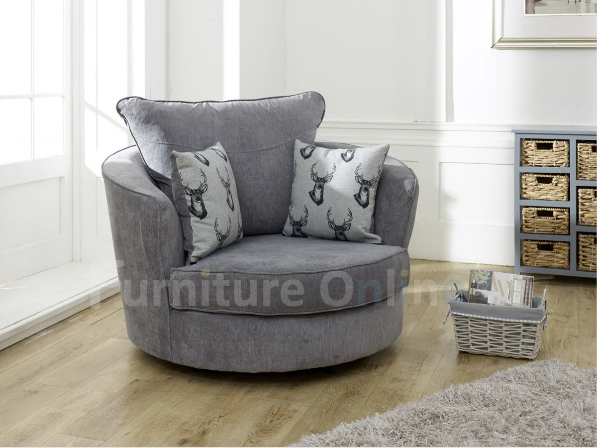 Verona Swivel Chair Grey - Image 4