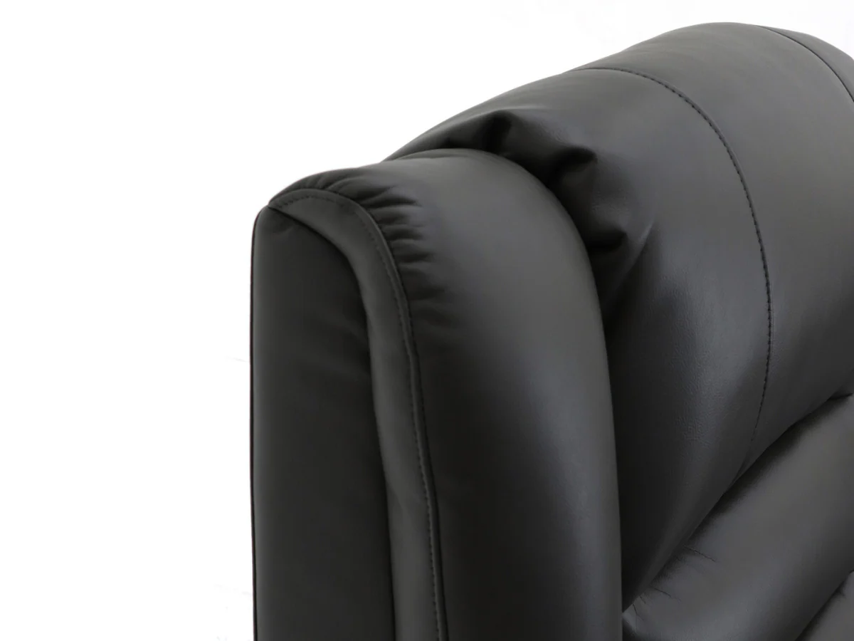 Vinson 2 Seater Electric Recliner Sofa Black Aire Leather - Image 5