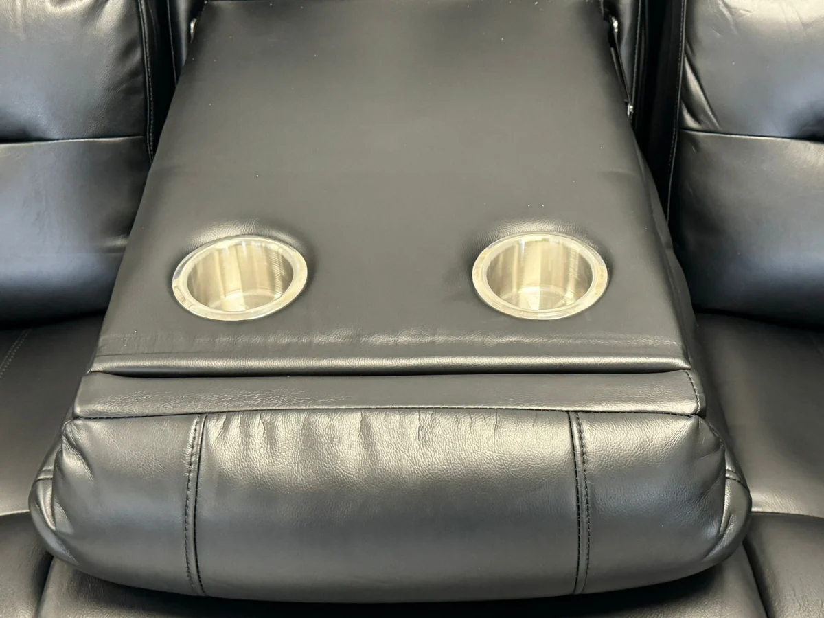 Vinson 3 Seater Electric Recliner Sofa  Black Aire Leather - Image 8